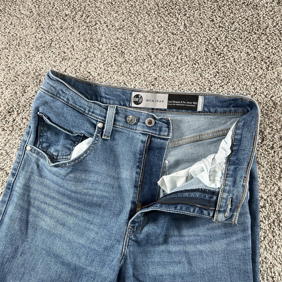 Levis Silver Tab Mom Jeans Womens 30‎ (Fits 28x25) High Rise Stretch Baggy Denim - Picture 2 of 16